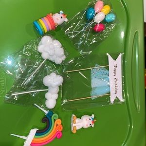 Unicorn birthday cake set